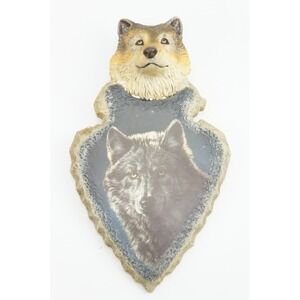 The Bradford Exchange Mystic Watcher Wolf Arrowhead Wall Plaque Excellent